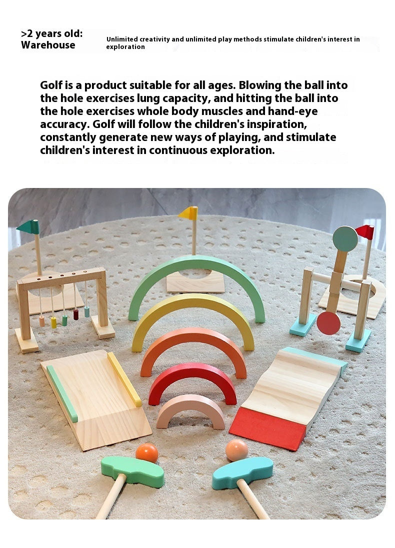 Mini Golf Suit Parent-child Interactive Wooden Toys