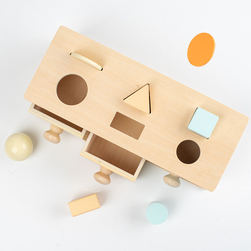 Cross-border Wooden Montessori Early Education Toys Ball Drawer Target Box