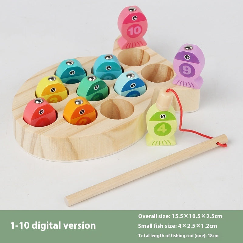 Wooden Children's Magnetic Alphanumeric Fishing Toys