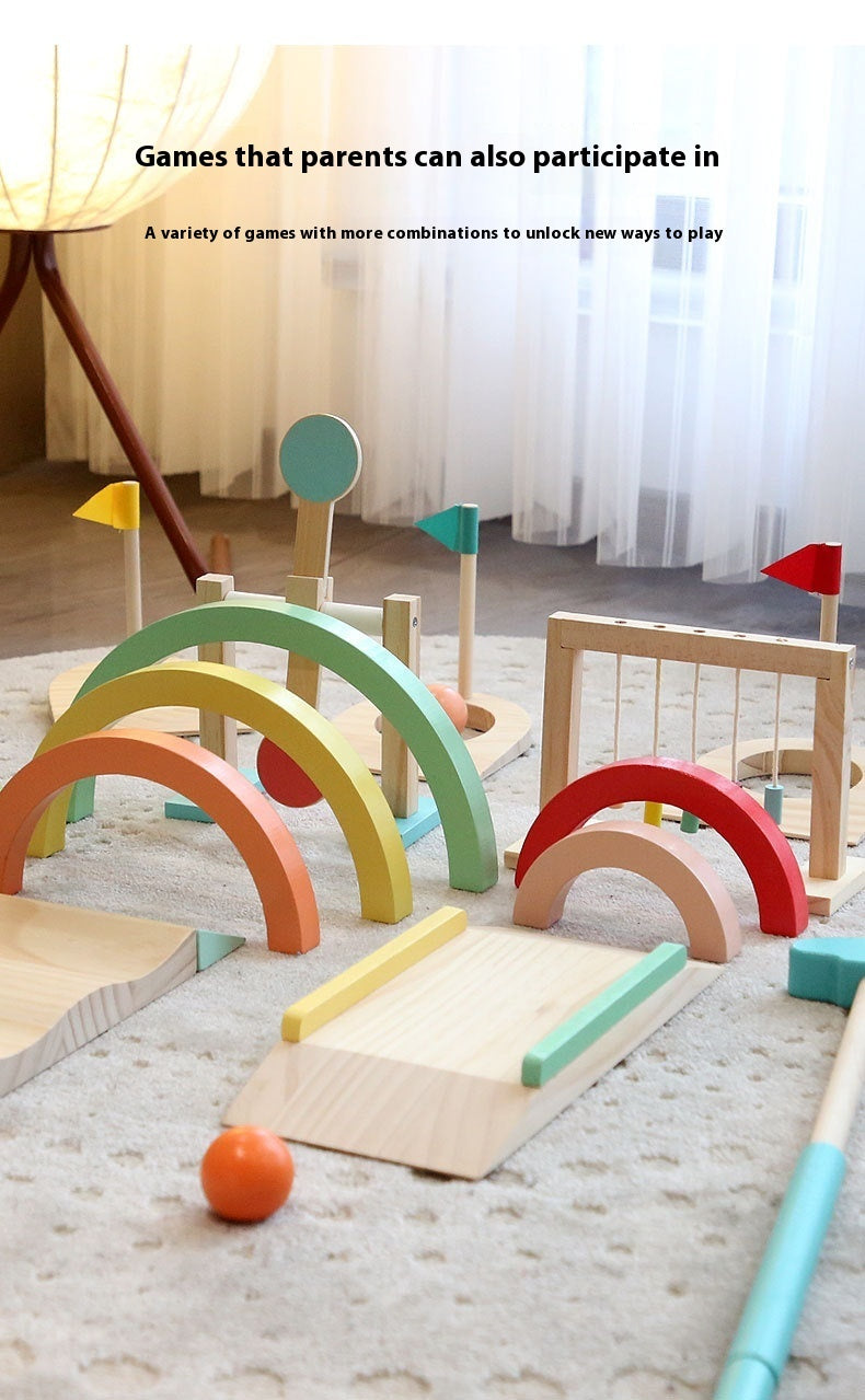 Mini Golf Suit Parent-child Interactive Wooden Toys