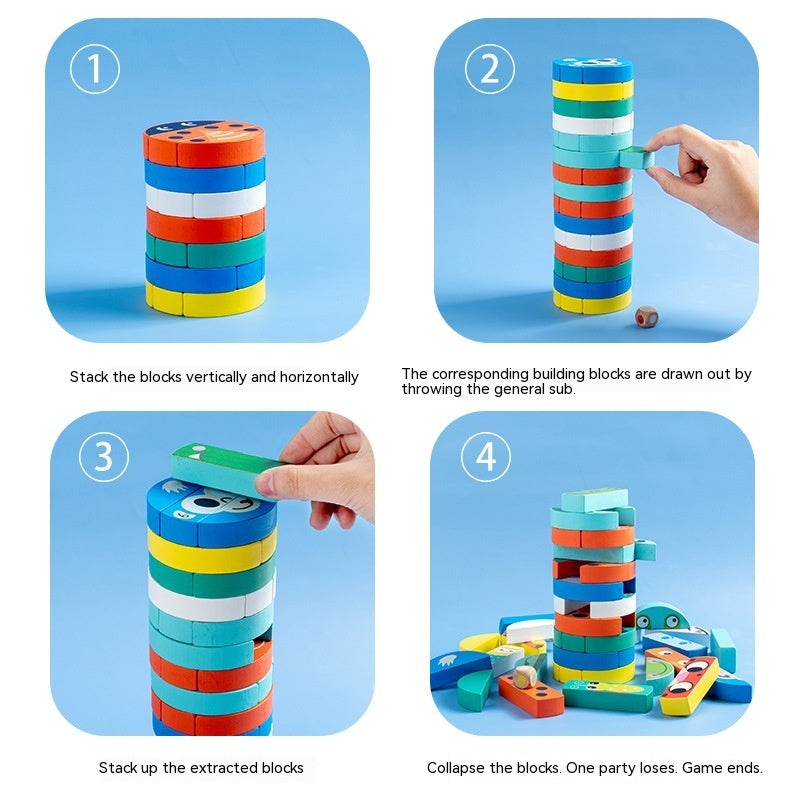 Wooden Jenga Building Blocks Early Childhood Education Toys