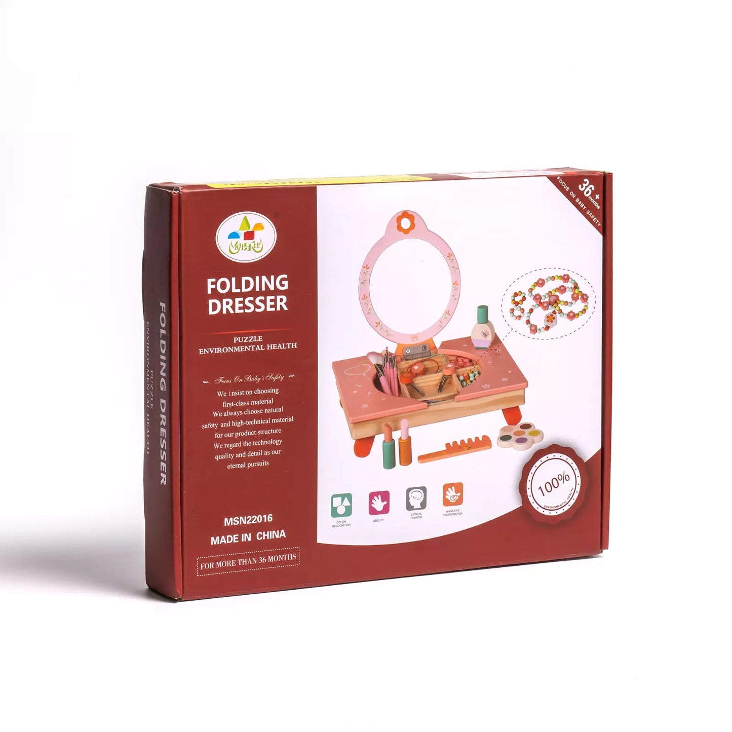 Wooden Cosmetic Makeup Preschool Toys Set Pretend Play Baby Gifts