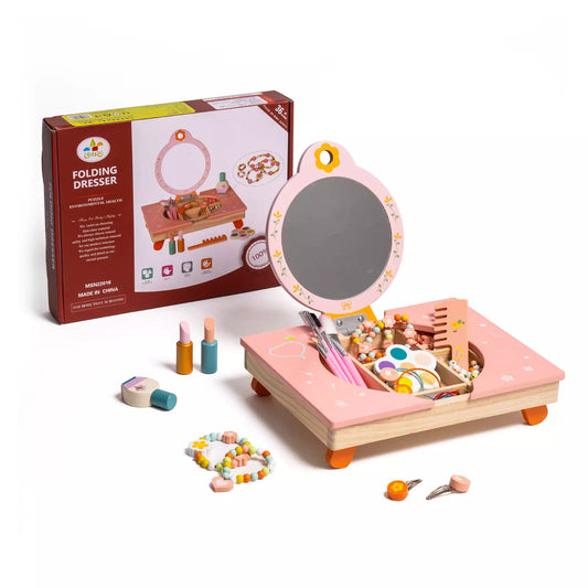 Wooden Cosmetic Makeup Preschool Toys Set Pretend Play Baby Gifts