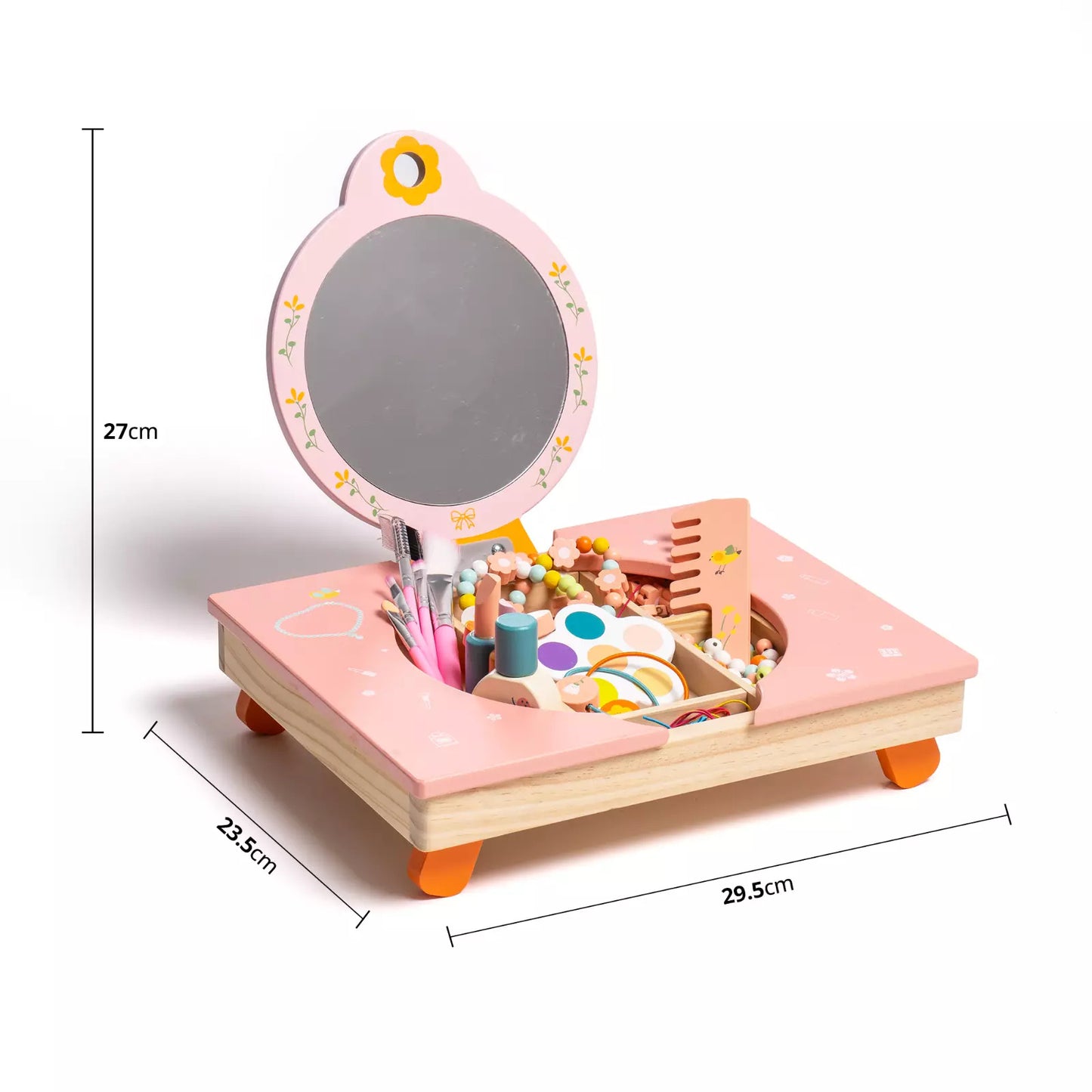 Wooden Cosmetic Makeup Preschool Toys Set Pretend Play Baby Gifts