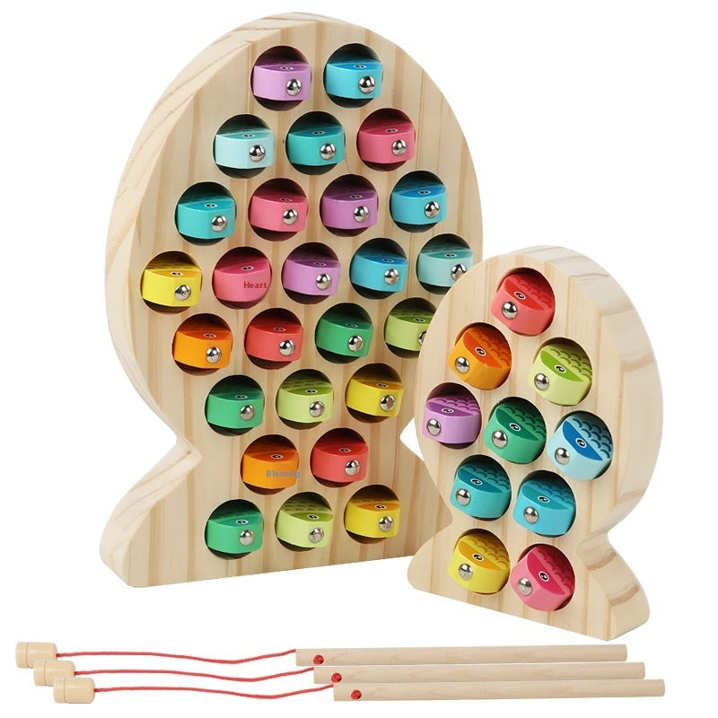 Wooden Children's Magnetic Alphanumeric Fishing Toys